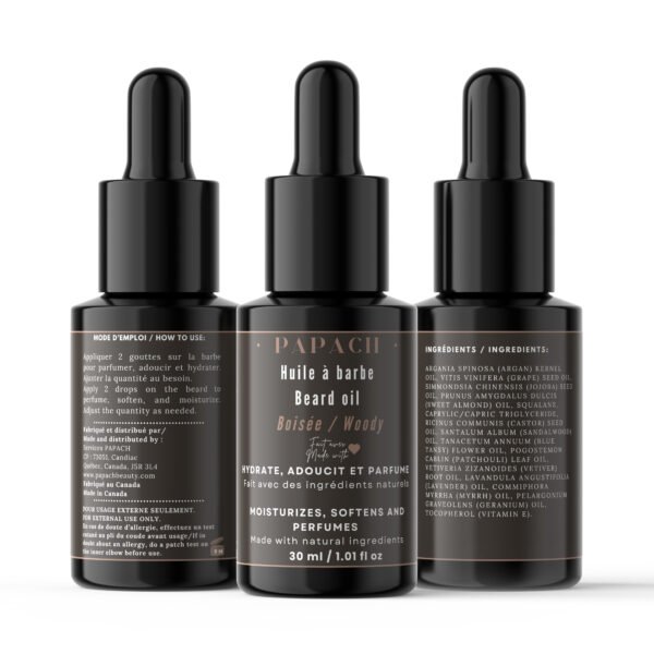 Huile à barbe boisée – Hydratante, Adoucissante & Parfumante – Image 3